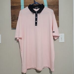 Bad Birdie Rose Quartz Piqué Knit Performance Moistuer Wicking Golf Polo XXL